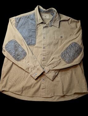 VTG Shooter Shirt NORTH RIVER Outfitters Men XXL Shooting Pad Elbow Patch Hunt
